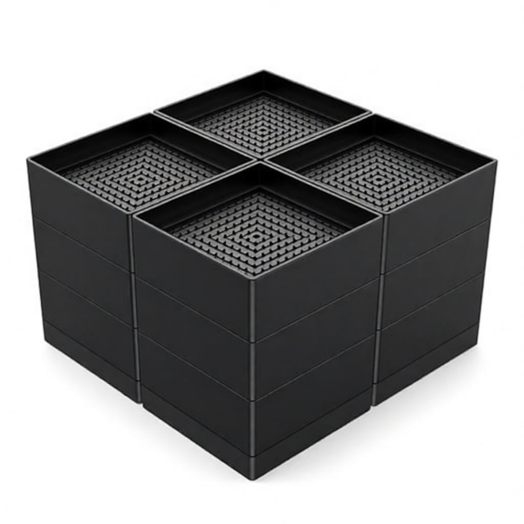 YINNGEM 三段式テーブル脚延長台 10.8cm 耐荷重1000kg 滑り止め 4個セット ブラック TPU+PP製