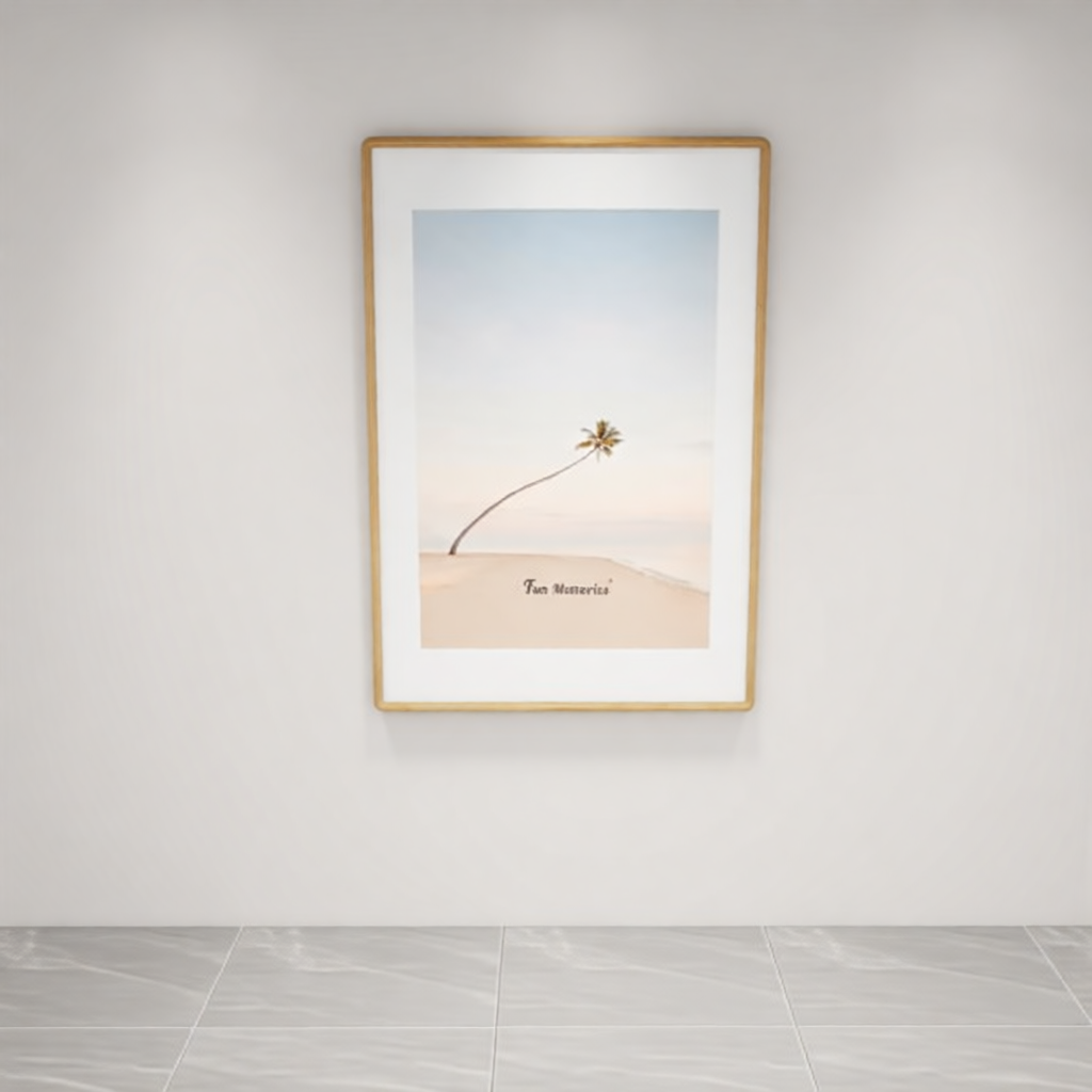 B2サイズ(51.5x72.8cm) オーク無垢材 額縁 手仕上げ丸角 A2マット付き 壁掛け/置き型両用 写真立て ポスターフレーム