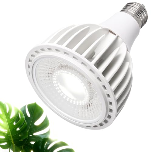 24W 全スペクトル LED植物育成ライト E26口金 5800K 昼白色 高PPFD 省エネ 屋内園芸用 アルミ+PC製 ホワイト