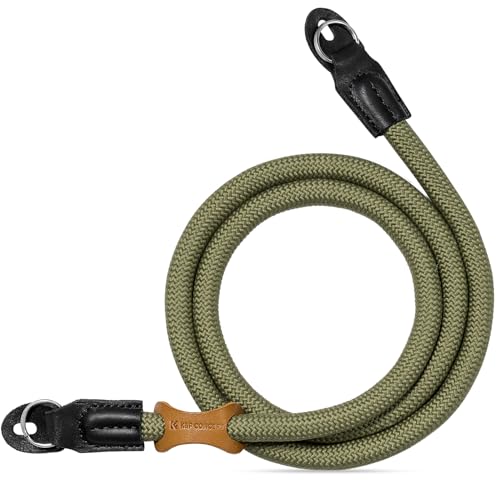 K&F CONCEPT 登山ロープ風カメラストラップ 軽量 緑 ミラーレス一眼レフ対応