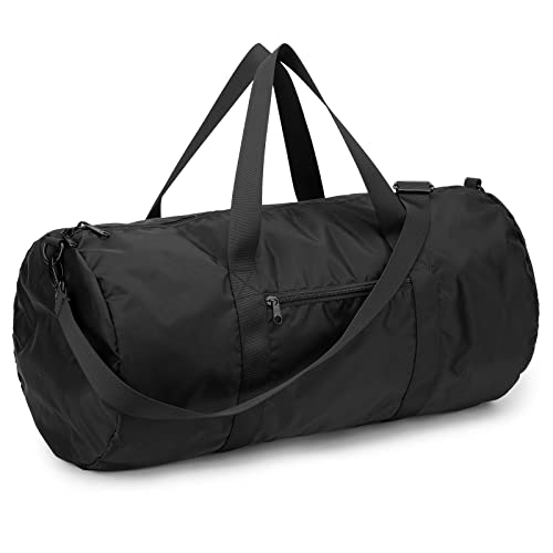 Vorspack 折りたたみダッフルバッグ 軽量ジムバッグ 男女兼用 インナーポケット付き 旅行・スポーツ用 ブラック