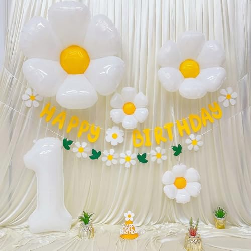 1歳 誕生日 バルーンフラワーセット アルミホイル製 女の子 飾り付け