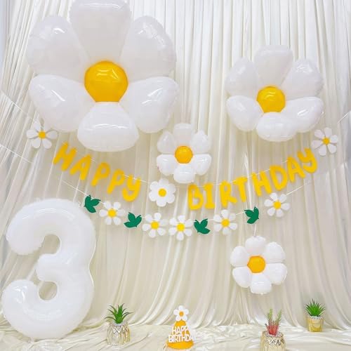 3歳 誕生日 バルーンフラワーセット アルミ箔製 女の子 飾り付け