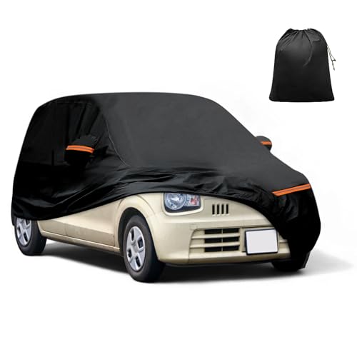 X AUTOHAUX 車用ボディカバー マツダ キャロル 2023年型対応 1枚 5層構造 100%防水 軽量 裏起毛 ブラック アルミフィルム・綿製 運転席ジッパー 耐強風 UVカット