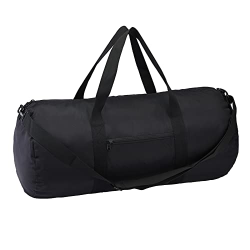 Vorspack 折りたたみダッフルバッグ 軽量 インナーポケット付き 旅行・ジム用 ブラック