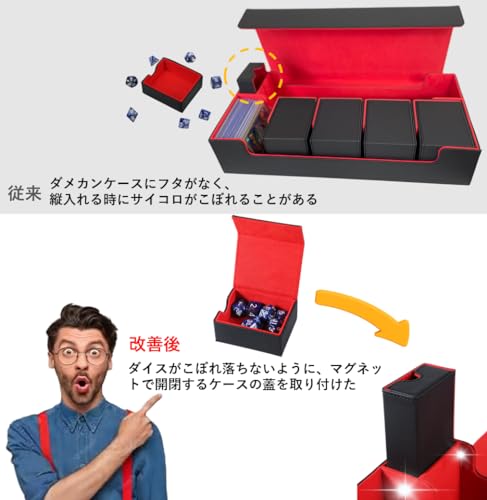 T171Bサイズ PUレザー&裏地フランネル製 デッキケース 遊戯王・MTG対応 100枚収納 トップローダー式 プレミアムカード保護ケース