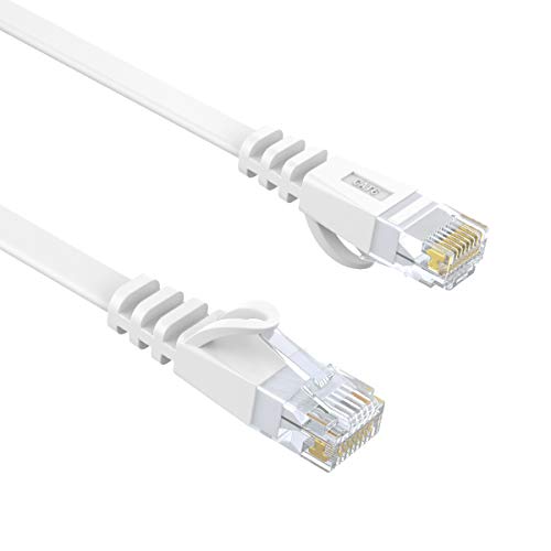 カテゴリー6 LANケーブル ホワイト RJ45 扁平設計 柔軟性 爪折れ防止