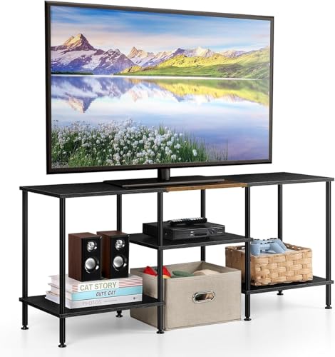 幅114cm 奥行30cm 高さ49cm テレビ台 50型/40型/32型対応 ローボード ブラック MDF+鉄製