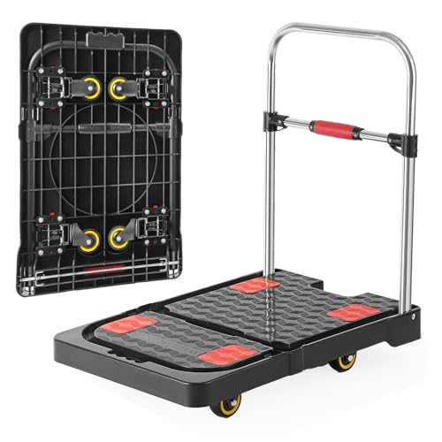 BN Binniu 3段ハンドル 静音キャスター 200kg耐荷重 折りたたみ台車 BN-13B-L 430ステンレス・PP・冷間圧延鋼板製 3モード変形 コンパクト収納