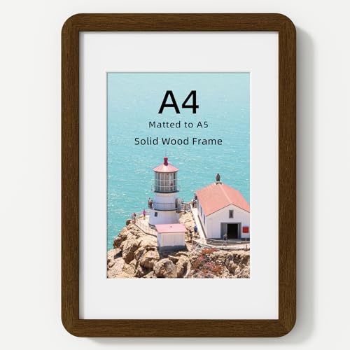 Acovy A4 無垢ウォールナット 枘継ぎ接合 壁掛け写真立て 縦横対応