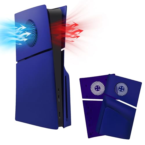 PS5 Slim用 交換フェイスプレート ブルー 冷却口付き 傷防止カバー