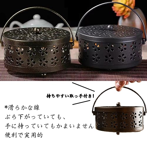 QIZHAN 蚊取り線香スタンド 屋内外兼用 携帯型 防虫ホルダー 茶色