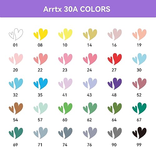 Arrtx アクリルマーカー 30色 ブラシペン 多素材対応 DIY創作