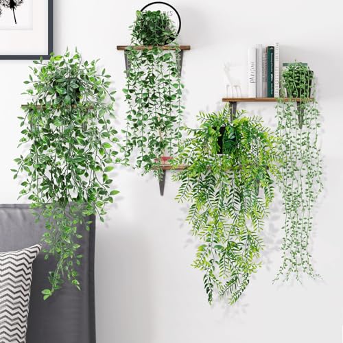 Y-Step 吊り下げ人工観葉植物4点セット 壁掛けインテリアグリーン