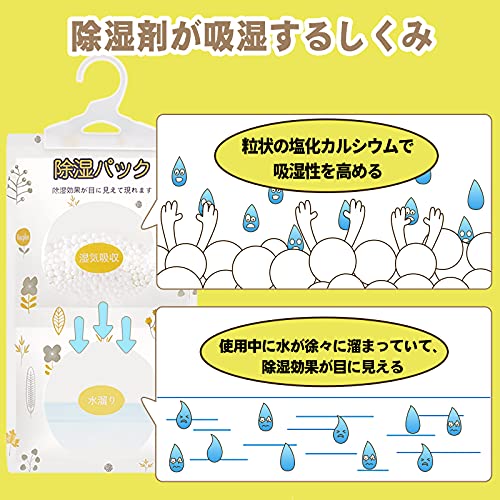 Vacplus 吊り下げ式 除湿剤 5個セット 防カビ 湿気取り 乾燥パック