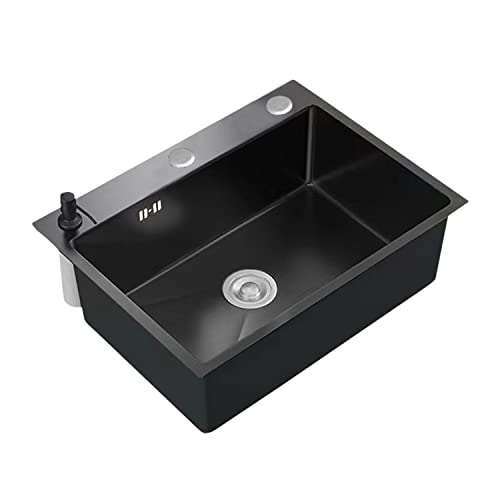 600x450mm ステンレス製 キッチンシンクセット 水切りラック付き 家庭用 流し台 単品 蛇口なし