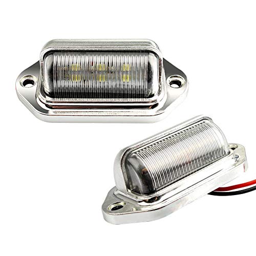 KYOUDEN 汎用LEDナンバープレートライト 12V/24V兼用 6連SMD 白色 2個セット