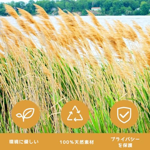 天然葦素材 1.7m×5m 目隠しフェンススクリーン 遮光・通気性 屋外用プライバシー保護 簡単設置 自然風デザイン
