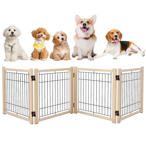 Oapety 室内用ペットゲート 折りたたみ式 脱走防止柵 犬用 犬対応 安定設計