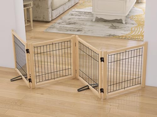 Oapety 室内用ペットゲート 折りたたみ式 脱走防止柵 犬用 犬対応 安定設計