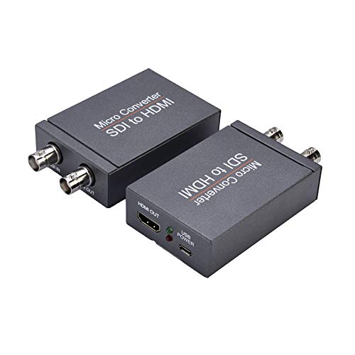 3G-SDI/HD-SDI/SD-SDI対応 SDI-HDMI変換アダプター アルミ合金製 ESD保護機能搭載 ビデオカメラ・モニター接続用