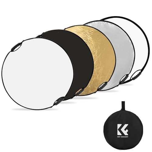 K&F CONCEPT 5面切替 レフ板 持ち手付き 折り畳み式 屋外撮影用