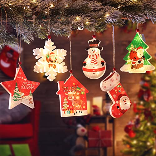 Lanito サンタ型LEDライト 6個セット 屋内外兼用クリスマスデコレーション